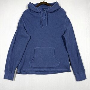 Polo Ralph Lauren Hoodie Mens Large Waffle Knit Thermal Pullover Shirt Pony Logo